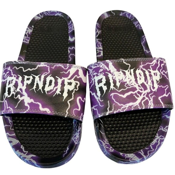 RIPNDIP Slides Womens Lightning Purple Slide shoes, sz 7 NWOT Slip on - Picture 1 of 7